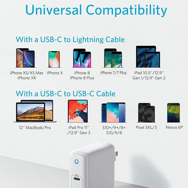 Anker PowerPort Atom PD2 60W 2-Port USB-C GaN Wall Charger
