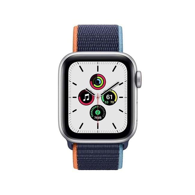 Apple Watch SE 44MM Silver Aluminum GPS + Cellular - Deep Navy Sport Loop