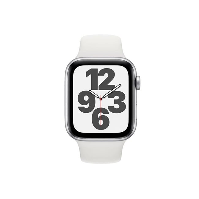 Apple Watch SE 44MM Silver Aluminum GPS - White Sport Band
