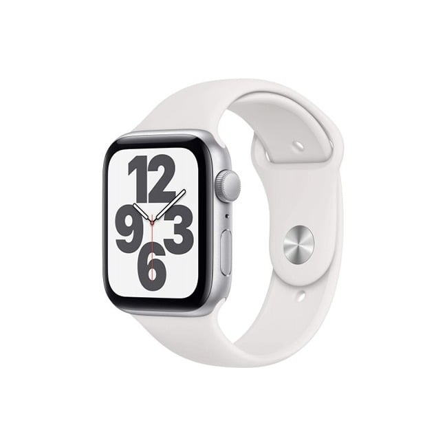 Apple Watch SE 44MM Silver Aluminum GPS - White Sport Band
