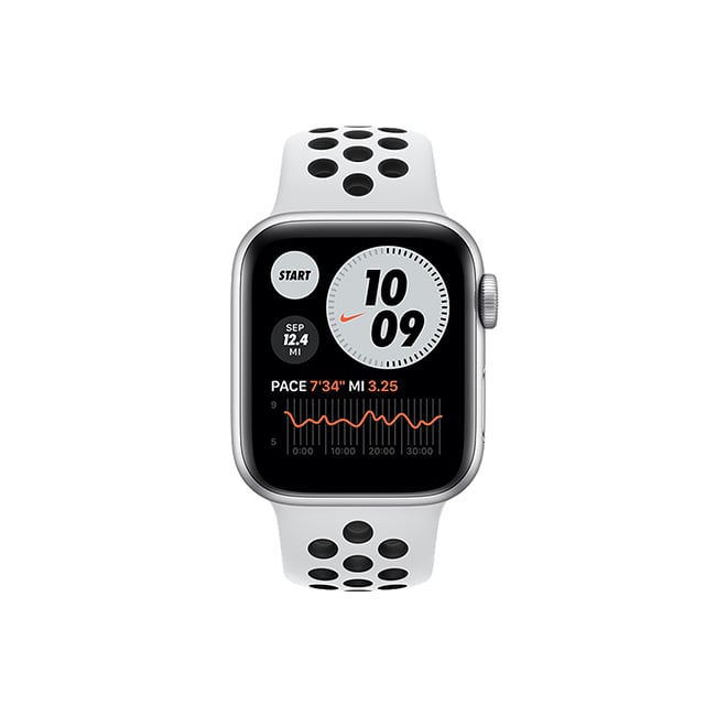 Apple Watch SE Nike 44MM Silver Aluminum GPS - Pure Platinum/Black Nike Sport Band