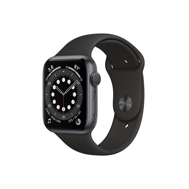 Apple Watch Series 6 44MM Space Gray Aluminum GPS - Black Sport Band