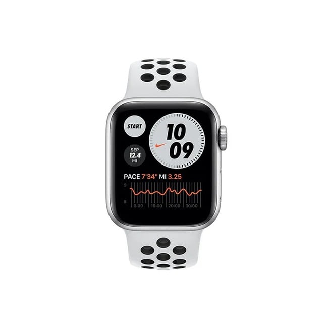 Apple Watch Series 6 Nike 40MM Silver Aluminum GPS - Pure Platinum/Black Nike Sport Band