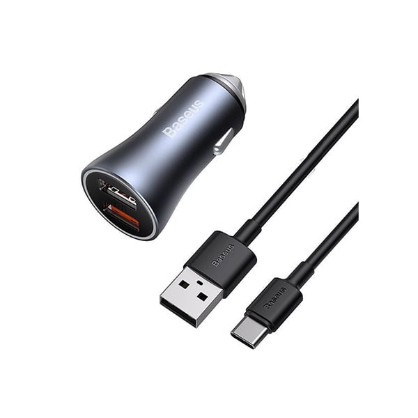 Baseus Golden Contactor Pro 40W Dual Port USB Quick Charger with USB to Type-C Cable