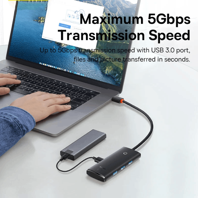 Baseus Lite Series USB 3.0 x 4 Port Type-C Hub Adapter