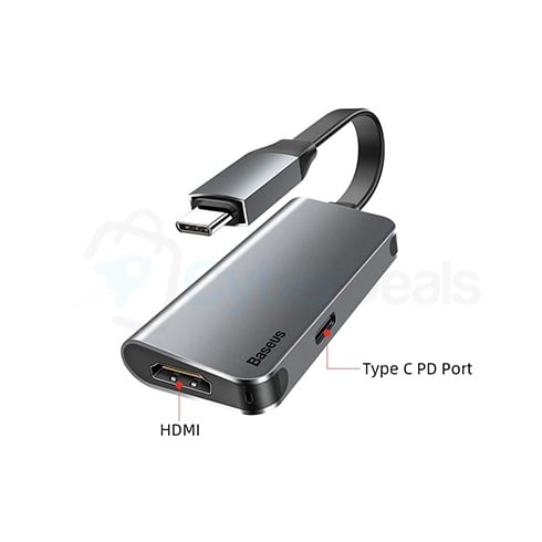 Baseus Little Box Type-C to 4K HDMI + Type-C PD Mini High-Definition Smart Hub Converter