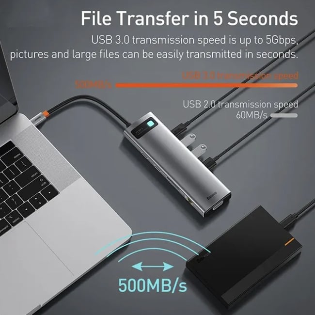 Baseus Metal Gleam Series 11-in-1 Multifunctional Type-C Hub Adapter