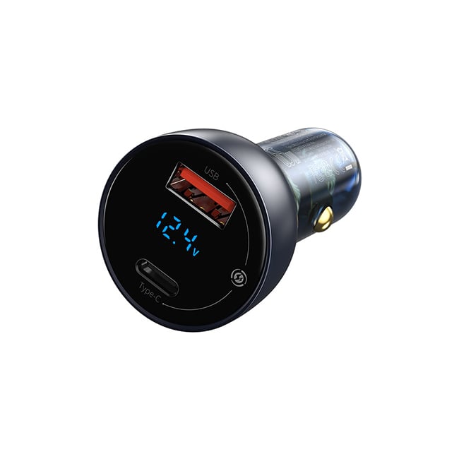 Baseus Particular Digital Display QC + PPS 65W Dual Quick Car Charger with Type-C Cable