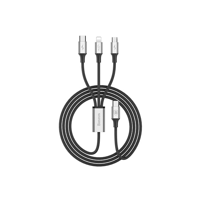 Baseus Rapid Series 3-in-1 20W Type-C to Micro + Lightning + Type-C High Speed Charging Cable