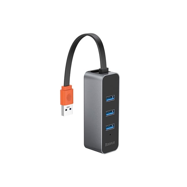 Baseus Steel Cannon Series USB-A to USB3.0*3 + RJ45 Hub Adapter