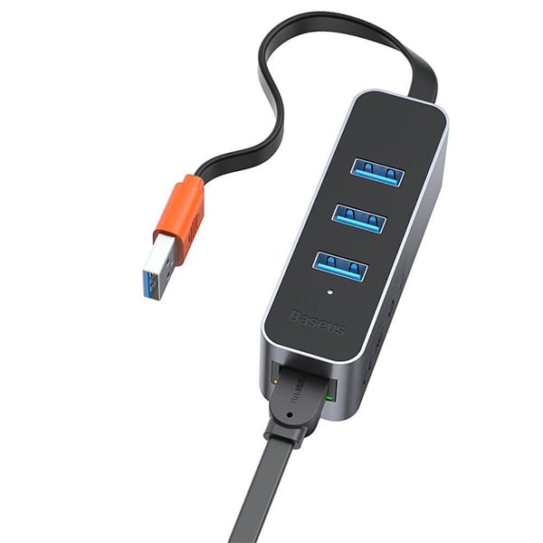 Baseus Steel Cannon Series USB-A to USB3.0*3 + RJ45 Hub Adapter