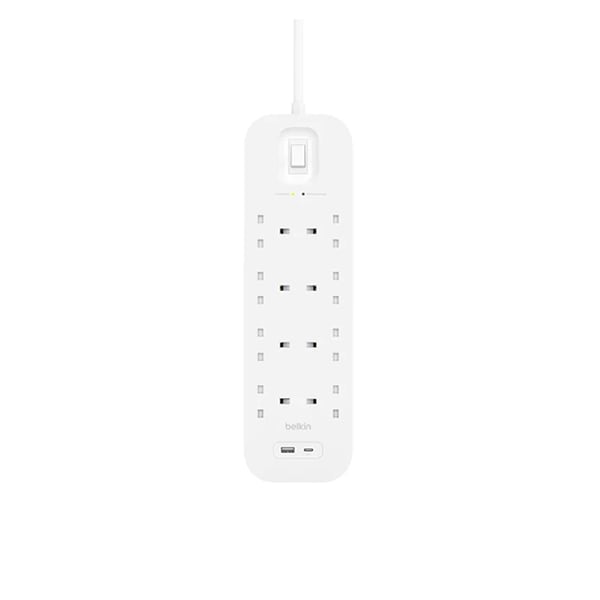 Belkin Connect Surge Protector with 8 AC Outlets + USB + USB-C PD Extension Power Cord