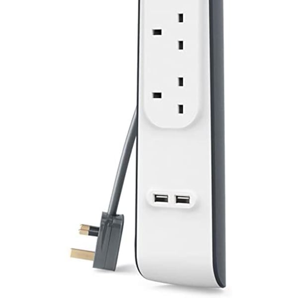 Belkin SurgeMaster 4-Outlet Surge Protection Strip with 2M Power Cord, Protects Desktops, Laptop/Notebooks, Printers, Routers and Other Office Devices