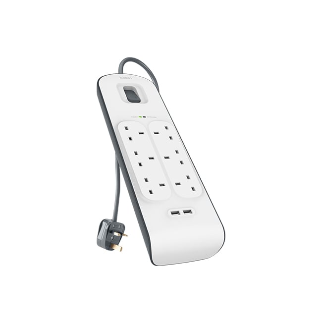 Belkin SurgePlus 2.4 Amp 2 USB + 6-Outlet Surge Protection Strip