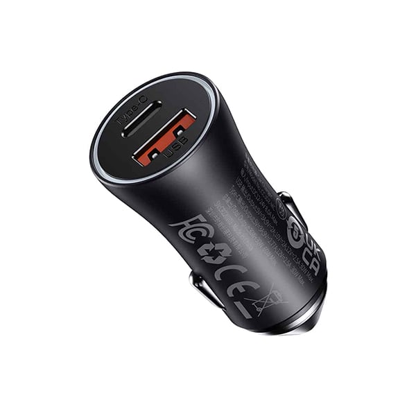 Baseus Golden Contactor Max 60W USB + Type-C Dual Port Quick Car Charger