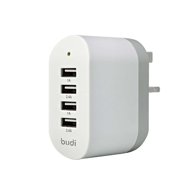 Budi 6.8A 4 Port USB 3 Pin Charger
