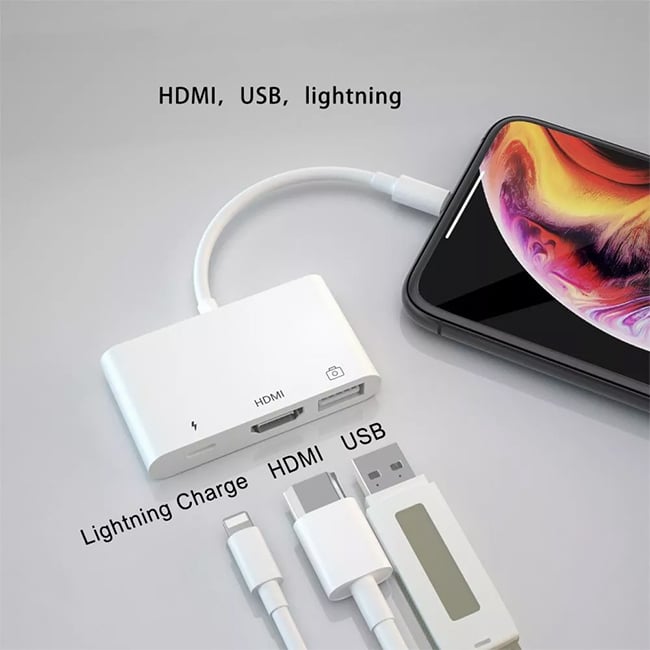COTEetCI 3-in-1 Lightning OTG HDMI Adapter
