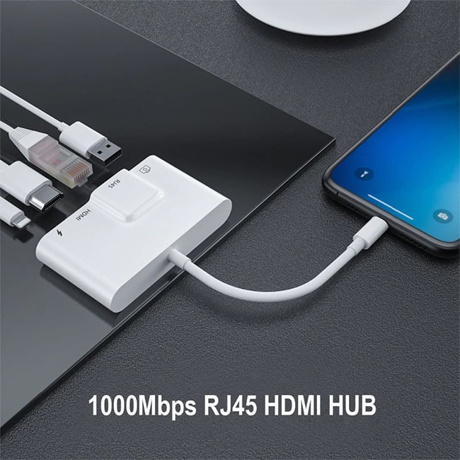 COTEetCI 4-in-1 Lightning OTG HDMI Adapter