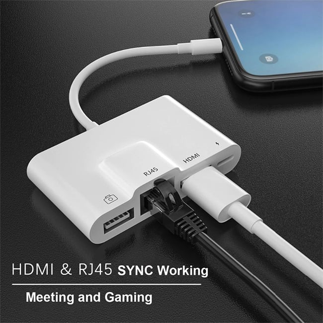 COTEetCI 4-in-1 Lightning OTG HDMI Adapter