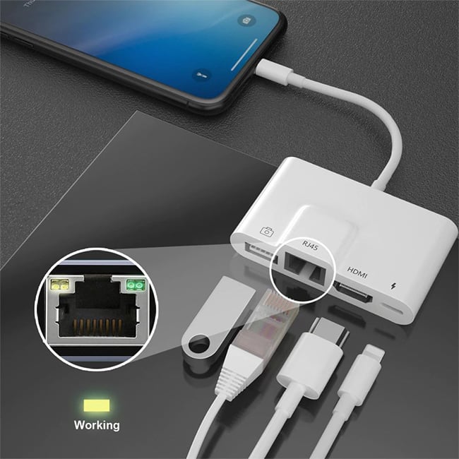 COTEetCI 4-in-1 Lightning OTG HDMI Adapter