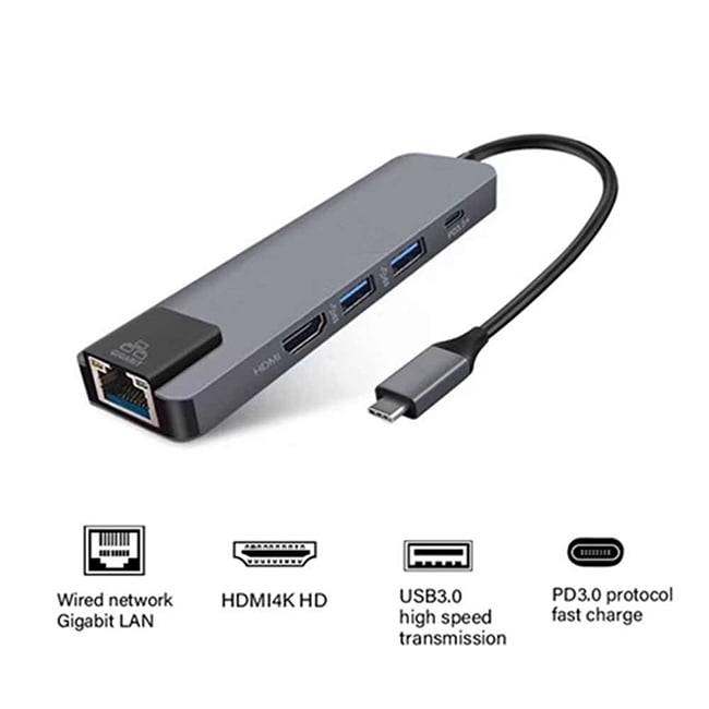 COTEetCI MB1081 5-in-1 USB Type-C Hub Adapter