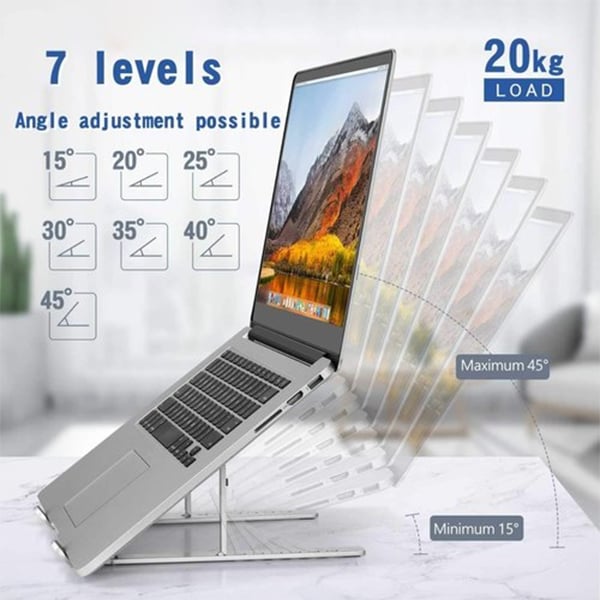7-Level Adjustable Aluminium Alloy Ergonomic Laptop Stand