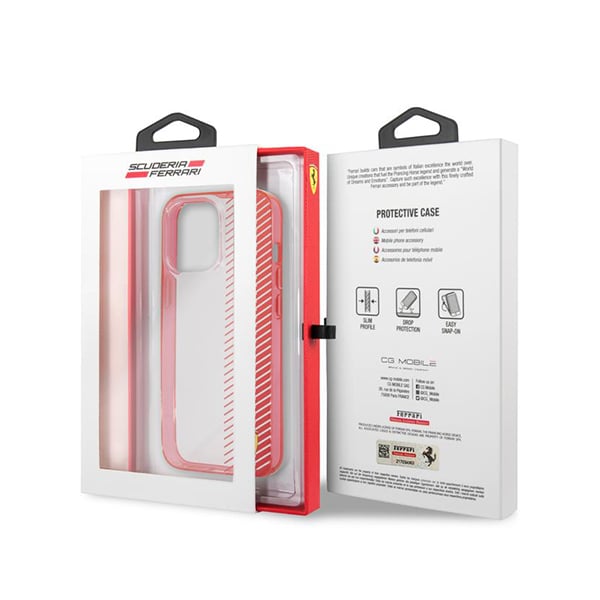 Ferrari Original Red Transparent Gradient Hard Case for iPhone 13 Pro