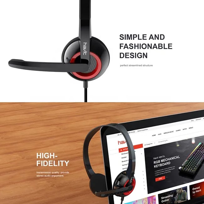 Havit H202D 3.5mm Wired Computer Headset