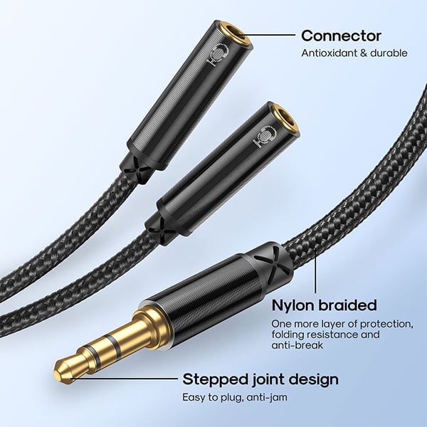 JOYROOM SY-A04 Headphone Male to 2 Female Y-Splitter Audio Cable