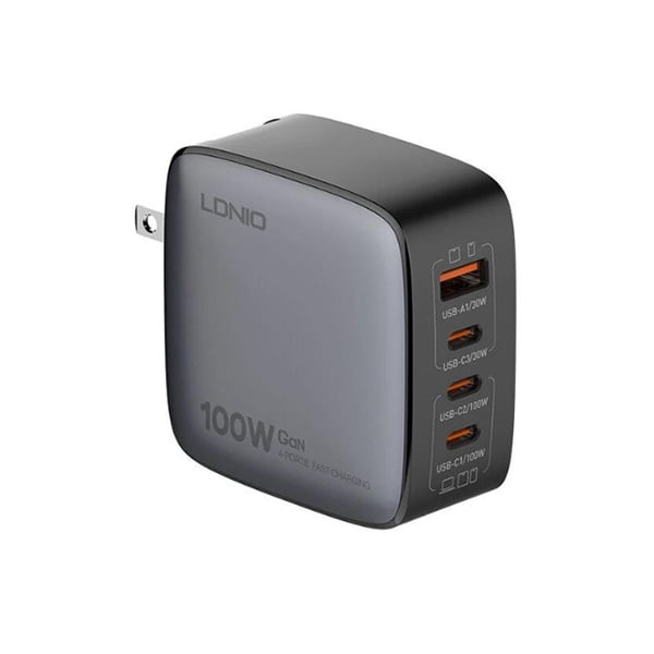 LDNIO Q408 100W GaN Multi-port Replaceable Plug Super Fast Charger