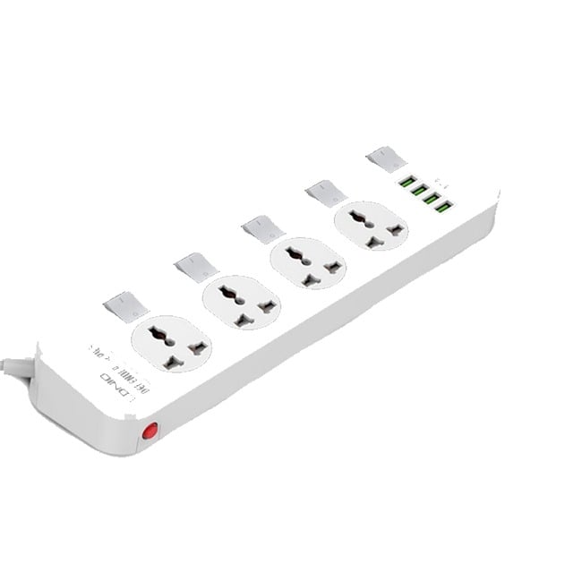 LDNIO SC4408 4 Power Socket + 4 USB 2500W Extension Power Cord