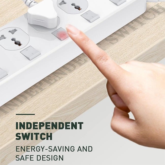LDNIO SC4408 4 Power Socket + 4 USB 2500W Extension Power Cord