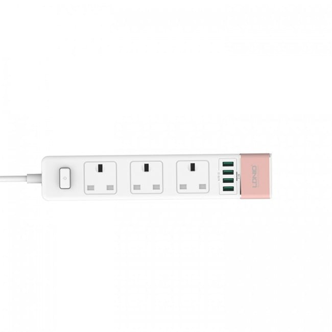 LDNIO SK3640 Power Socket 2500W 4 USB Extension Power Cord