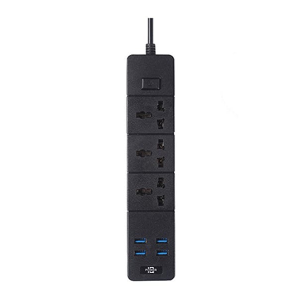 LUCKY HAWK LH-T18 3 Port 6.2A + 4 USB Surge Protection Power Extension Cord