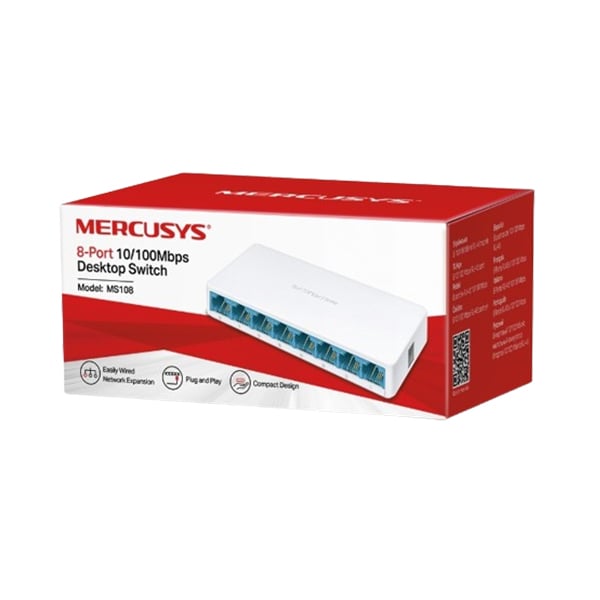 Mercusys MS108 8-Port 10/100Mbps Desktop Switch