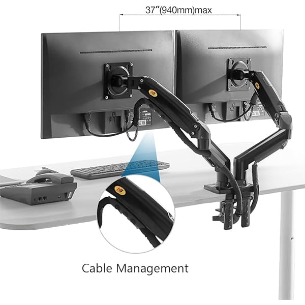 NB North Bayou F160 17"-27" Desk Mount Stand Computer Dual Monitor Arm