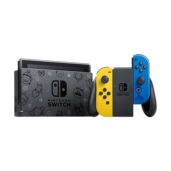 Nintendo Switch Fortnite Wildcat Bundle with Yellow and Blue Joy-Con