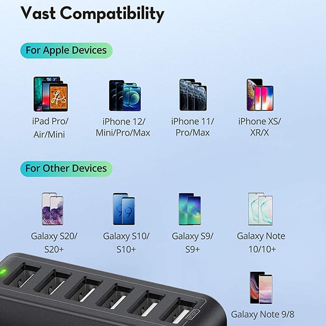 Ravpower 60W 6 Port USB Wall Charger