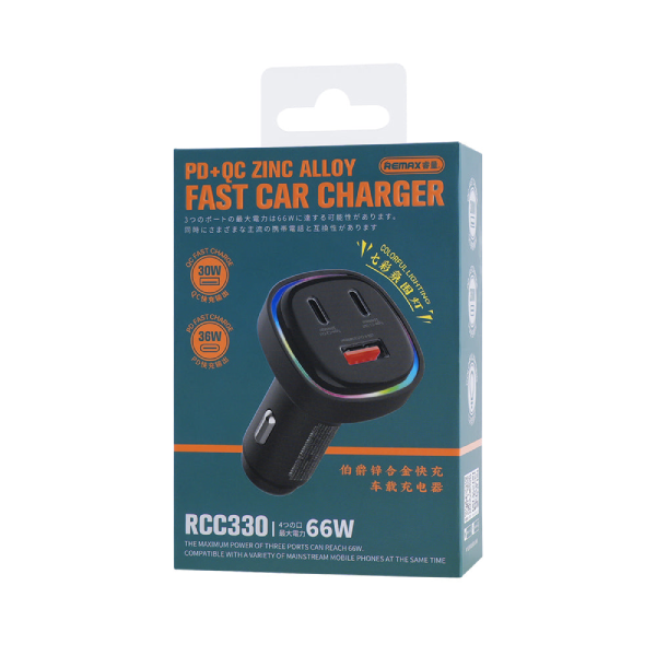 Remax RCC330 1USB 2TYPE-C 66W Car Charger