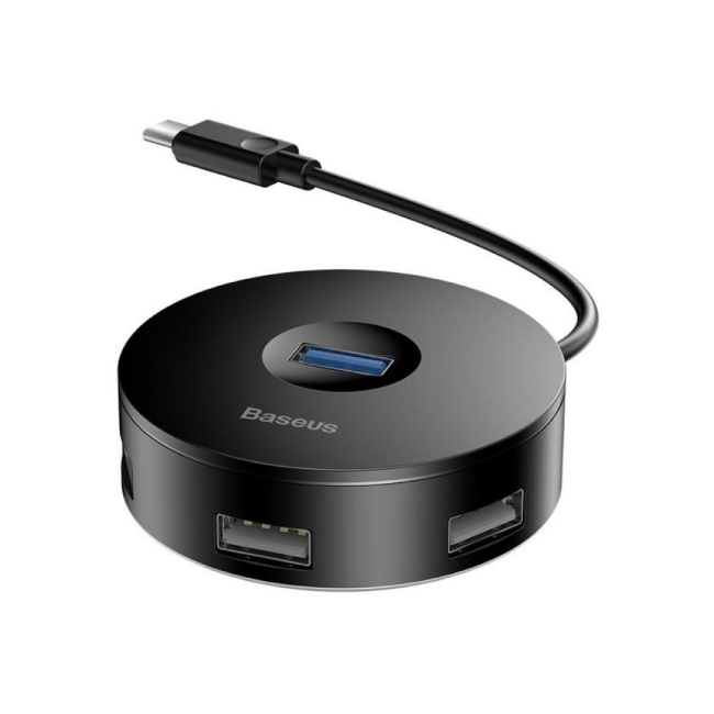 Baseus Airjoy Round Box Type-C to USB 3.0 x 1 + USB 2.0 x 3 Hub Adapter