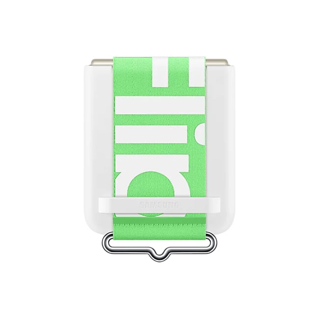 Samsung Galaxy Z Flip3 White Silicone Cover with Strap