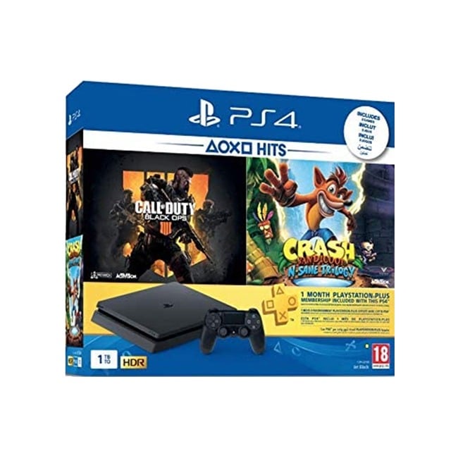 Sony PlayStation 4 Slim 1TB with Call Of Duty Black Ops 4 and Crash Bandicoot N-Sane Trilogy Bundle Pack