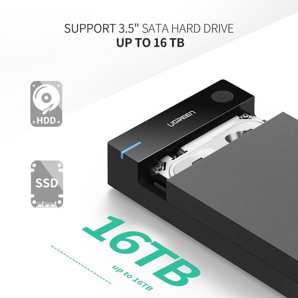 UGREEN 50423 3.5 Inches USB 3.0 to SATA Hard Drive Enclosure
