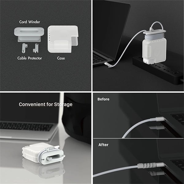 WiWU MacBook Power Adapter Case with Cord Winder &amp; Cable Protector