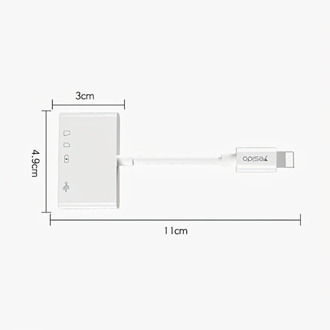 Yesido GS12 lightning to USB + TF MicroSD + Lightning OTG Adapter