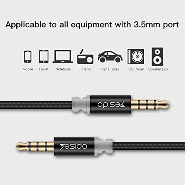 Yesido YAU-02 AUX 3.5mm Male to Male Audio Cable