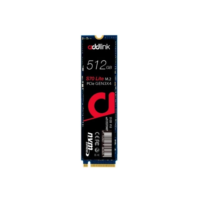 Addlink S70 Lite 512GB PCIe GEN3X4 M.2 NVMe SSD