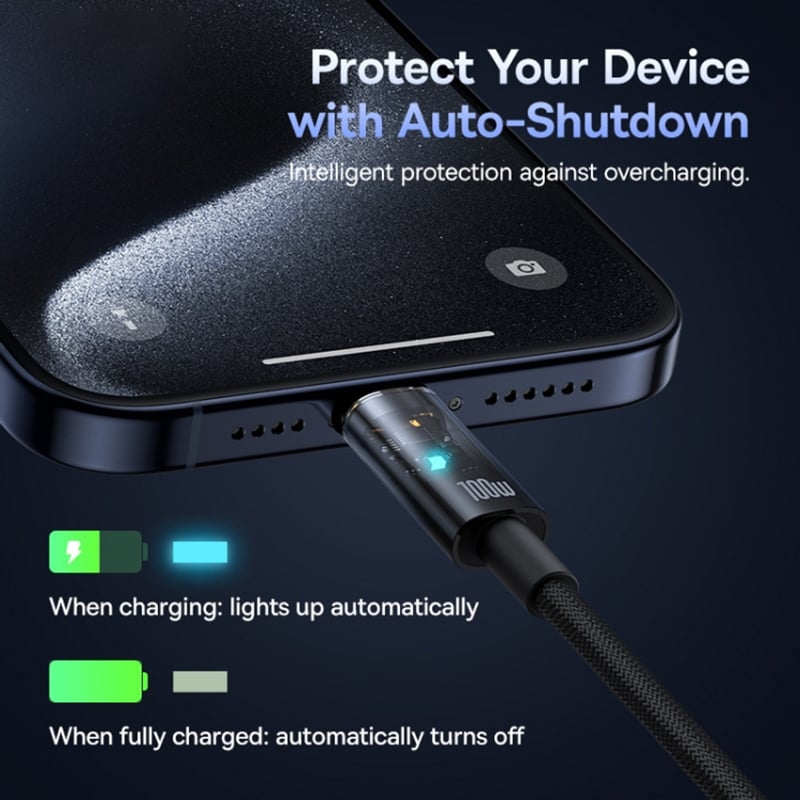 Baseus Explorer Series 100W Auto Shutdown Fast Charging Type C to Type-C Cable