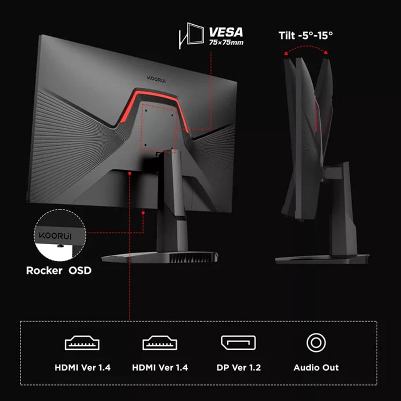 KOORUI 25E3A 24.5 inch 170Hz FHD VA 1080p Gaming Monitor