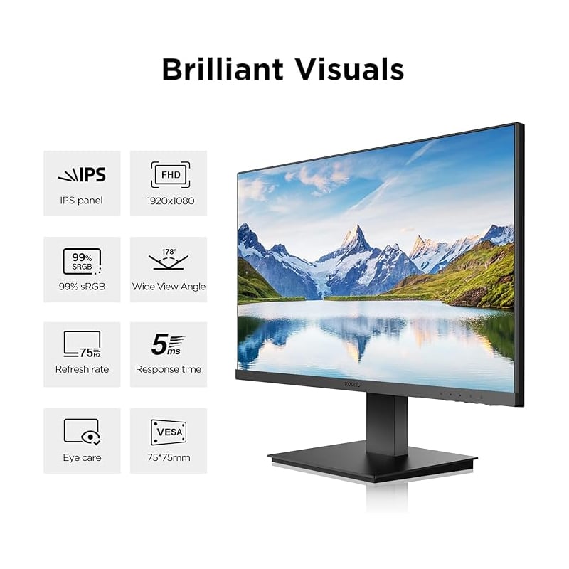 KOORUI 27N1 27 inch 75HZ FHD 1920x1080p Gaming Monitor